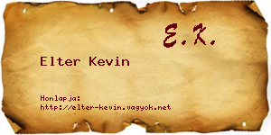 Elter Kevin névjegykártya
