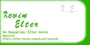 kevin elter business card